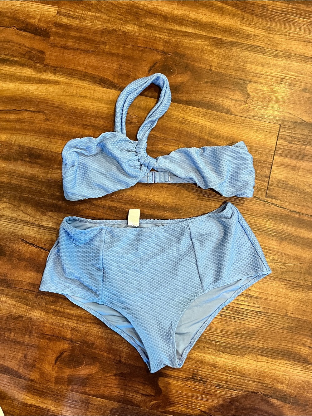 Aerie Light Blue High-Waist Textured Bikini Set - Women’s SZ Large NWOT
